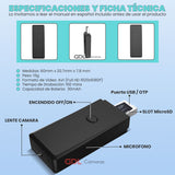 Camara Espia Memoria USB, Sensor de Movimiento, Grabacion Full 1080P HD, Camara Oculta Espia en Forma de Memoria, Soporta hasta 128 GB, Mini Camara de Vigilancia Oculta Portable TCT-UD01 - GDLCamaras