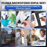 Microfono Espia Pluma Wifi Oculto Portable, Audio En Vivo, Aplicacion Movil, Sensor de Sonido, Bateria 9 Dias en Modo Espera - GDLCamaras