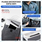 Microfono Espia Pluma Wifi Oculto Portable, Audio En Vivo, Aplicacion Movil, Sensor de Sonido, Bateria 9 Dias en Modo Espera - GDLCamaras