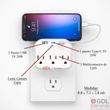 Camara Espia WIFI Socket Cargador USB, Camara de Seguridad para Casa, Oficina. Compatible Android, Iphone ,4K | GDLCAMARAS - GDLCamaras