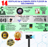 Mini Camara Espia Wifi Oculta Flexor Con VISION NOCTURNA HD Casa u Oficina Compatible con Android y Iphone, 128GB, 115 Hrs. Full HD | GDLCAMARAS - GDLCamaras
