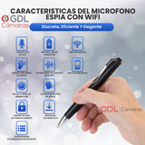 Microfono Espia Pluma Wifi Oculto Portable, Audio En Vivo, Aplicacion Movil, Sensor de Sonido, Bateria 9 Dias en Modo Espera - GDLCamaras