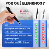 Microfono Espia Pluma Wifi Oculto Portable, Audio En Vivo, Aplicacion Movil, Sensor de Sonido, Bateria 9 Dias en Modo Espera - GDLCamaras