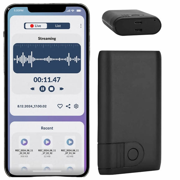 WIFI Microfono Espia Bateria Tipo Power Bank con Magnetismo Hasta 9 Meses Bateria - GDLCamaras