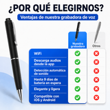 Microfono Espia Pluma Wifi Oculto Portable, Descargar Audio desde la Aplicacion Movil, Sensor de Sonido, Bateria 9 Dias en Modo Espera