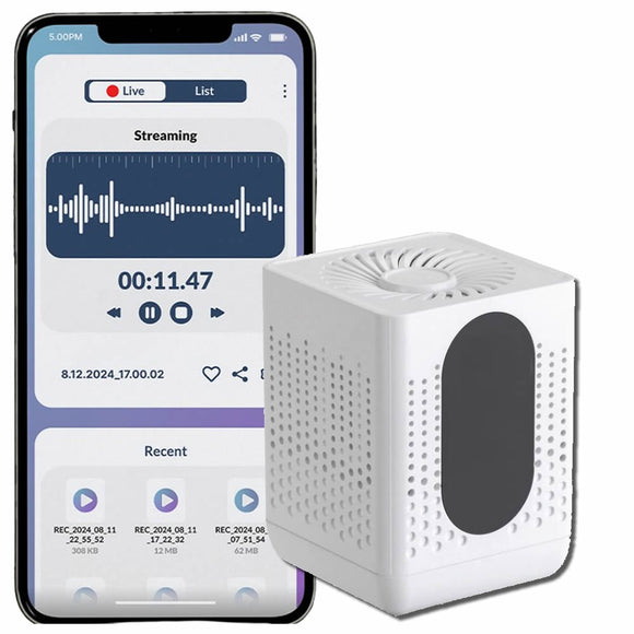 Microfono Espia Oculto WiFi Grabadora De Voz a Distancia Soporta Audio En Vivo Activada por Voz Bateria 7 Meses en Modo Espera - GDLCamaras